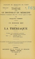 view Un dernier mot sur la thériaque / [G.P. Humery].