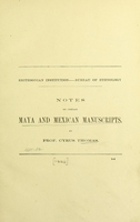 view Notes on certain Maya and Mexican manuscripts / by Prof. Cyrus Thomas.