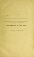 view The religious life of the Zuñi child / by Mrs. Tilly E. Stevenson.