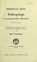 view Anthropologie in pragmatischer Hinsicht / Immanuel Kant.