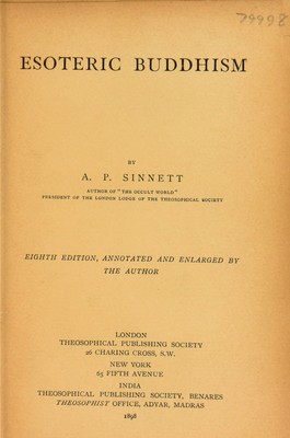 Esoteric Buddhism / by A.P. Sinnett. | Wellcome Collection