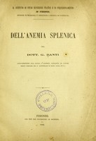 view Dell' anemia splenica / Guido Banti.