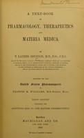 view A textbook of pharmacology, therapeutics and materia medica.