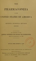 view The pharmacopoeia of the United States of America / by authority of the National Convention for Revising the Pharmacopoeia, held at Washington, A.D. 1890.