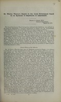 view Dr. Thorne Thorne's report to the local government board on an epidemic of diphtheria at Llanhaiadr.