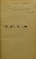 view La population Française. Histoire de la population avant 1789 et démographie de la France comparée a celle des autres nations au XIXe siècle. Précédée d'une introduction sur la statistique / par E. Levasseur.