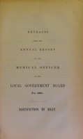 view Extracts from the annual report of the medical officer of the Local Government Board for 1884. Disinfection by heat. / being a report by H. F. Parsons.