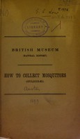 view How to collect mosquitoes (Culicidae) / British Museum.