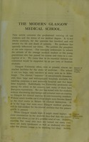 view The Glasgow medical curriculum : a searchlight directed from the student's standpoint / by M.B., Ch.B., M.A., M.B., Sans Peur, B.Sc., M.B.