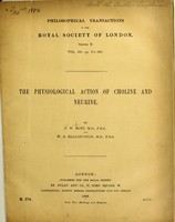 view The physiological action of choline and neurine / F.W. Mott.