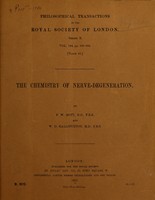 view The chemistry of nerve-degeneration / F.W. Mott.