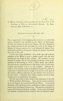 view On manure poisoning, with suggestions for the prevention of the pollution of wells in agricultural districts / by Eben. Duncan.