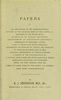 view [Papers on anatomy] / by R.J. Anderson.