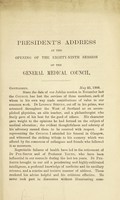 view [President's addresses at the opening of the General Medical Council].