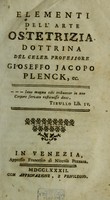 view Elementi dell'arte ostetrizia / dottrina del celeb. professore Gioseffo Jacopo Plenck.