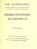 view Exercitationes academicae / [Ed. Sandifort].