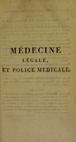 view Médecine légale, et police médicale : avec quelques notes de M. Fautrel.