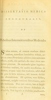 view Dissertatio medica, inauguralis, de febribus intemittentibus [sic] medendo : Quam, ... pro gradu doctoris, ... / eruditorum examini subjicit Franciscus Buchanan.