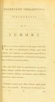 view Dissertatio therapeutica inauguralis quaedam, de sudore complectens : quam, annuente summo numine : ex auctoritate reverendi admodum viri, D. Gulielmi Robertson, S.S.T.P. Academiae Edinburgenae Praefecti : nec non amplissimi senatus academici consensu, et nobilissimae facultatis medicae decreto : pro gradu doctoratus, summisque in medicina honoribus ac privilegiis rite et legitime consequendis / eruditorum examini subjicit Henricus Brouncker Wilson, De Insula Sancti Shristopheri, Soc. Reg. Med. Edinens. Soc. Extraord. Soc. Reg. Antiquar. apud Scotos Soc. Correspond. nec non Soc. Phys. Edin. Soc Honorarius.