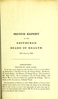 view Second report of the Edinburgh Board of Health : 26th January 1832.