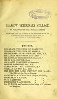 view [Introductory lecture] : Glasgow Veterinary College / [by Professor M'Call].