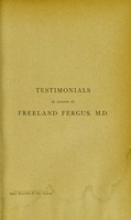 view Testimonials in favour of Freeland Fergus, M.D.