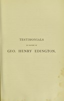 view Testimonials in favour of Geo. Henry Edington.