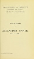 view Application by Alexander Napier, M.D., F.F.P.S.G.