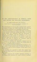 view On the administration of nitrous oxide and oxygen for inducing anaesthesia / by James Paton Boyd, M.B., F.F.P.S.G., Assistant Physician to the Glasgow Royal Infirmary.