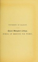 view Prospectus for session 1902-1903 / University of Glasgow, Queen Margaret College, School of Medicine for Women.