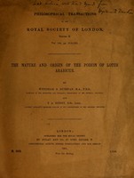 view The nature and origin of the poison of Lotus Arabicus / by Wyndham R. Dunstan and T.A. Henry.