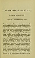 view The motions of the brain : with illustrative graphic tracings ; On the behaviour of carbolised catgut catgut inserted among living tissues / by William J. Fleming.