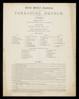 view British Medical Association, Yorkshire Branch: List of Officers, Council, Members and Laws, 1876-7