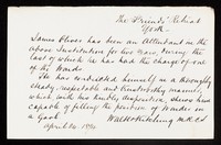 view Papers relating to James Oliver, Attendant 1872 - 1874