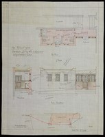 view Proposed lavatories and WC in corridor to Gentlemen's Lodge, sections, elevations and plan by Demaine and Brierley, York