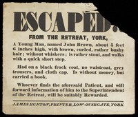 view Printed Notice of Escaped Patient,  John Brown