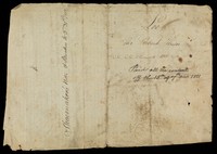 view Scraps of accounts, including patients' accounts, sums, an old 1811 accounts wrapper which is a re-used Leyburn auctioneers bond, doodles etc