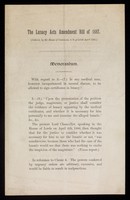 view Printed Memorandum on The Lunacy Acts Amendment Bill of 1887