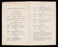 view Printed diet table for the Asylum 6 November 1816