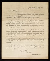 view Printed advertisement for the post of Superintendent at the Retreat andthree3 letters from Thomas Allis, Tewkesbury, to Samuel Tuke, about his application for post of Superintendent
