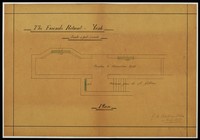 view Corridor to Recreation Hall and Staircase from 9th Gallery, plan showing methods of heating, by G.N. Haden