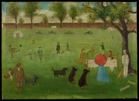 view Sports and activities at the Retreat: oil painting by George Isaac Sidebottom, patient