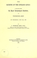 view The sacring of the English kings : a paper read before the Royal Archaeological Institute : at Westminster Abbey on Wednesday, July 12th, 1893.