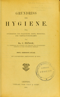 view Grundriss der Hygiene : für Studirende und praktische Ärzte, Medicinal- und Verwaltungsbeamte / von C. Flügge.