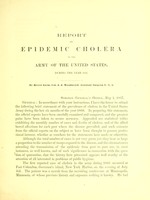 view Report on epidemic cholera in the Army of the United States, during the year 1866 / [by J.J. Woodward].