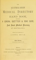 view The Australasian medical directory and handbook / edited by L. Bruck.