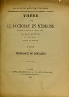 view Etude sur la physiologie de Descartes.