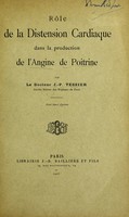 view Rôle de la distension cardiaque dans la production de l'angine de poitrine / [Jean P. Tessier].