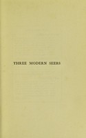 view Three modern seers / by Mrs Havelock Ellis.