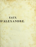 view Ma visite aux eaux d'Alexandre en 1809 et 1810.